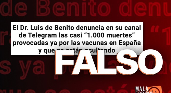 La noticia falsa que afirma que en España ha habido 1.000 muertes provocadas por la vacuna contra la COVID-19