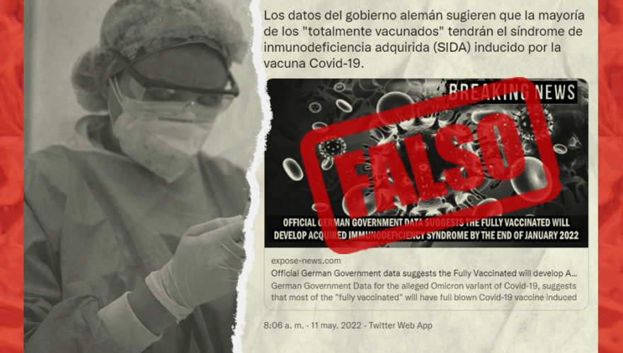 Falso_los vacunados contra el covid-19 tendrán SIDA