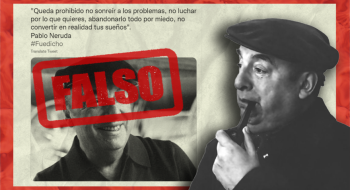 Falso_poema "Queda Prohibido" es de Pablo Neruda