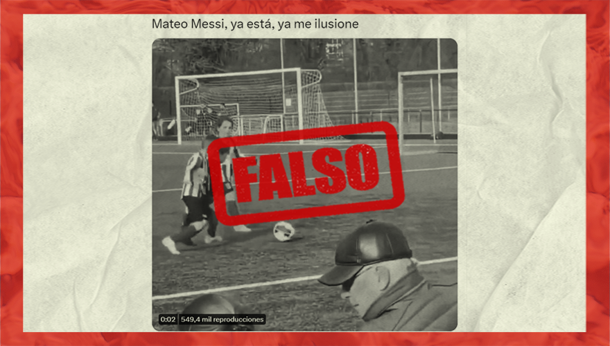 Falso_Mateo Messi jugando al fútbol