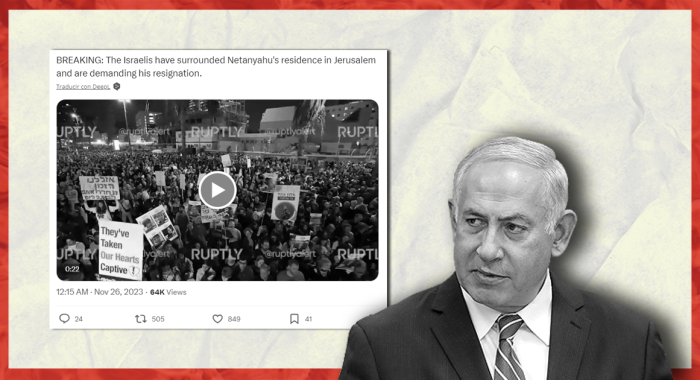 Falso: Protestan para pedir la dimisión de Netanyahu