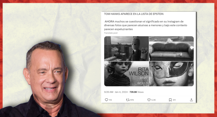 Falso: Tom Hanks aparece en la lista de Jeffrey Epstein