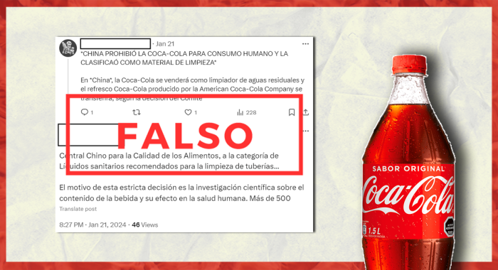Falso: China prohibió CocaCola