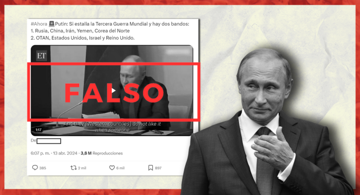 Falso: Frase Putin sobre bandos tercera guerra mundial